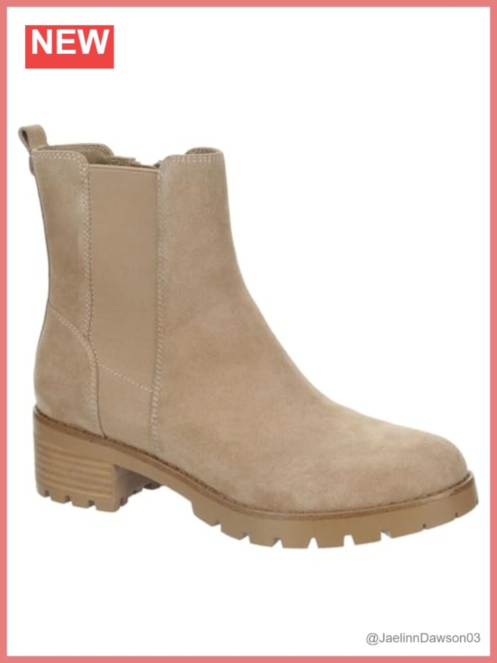 Women's Suede Chelsea Ankle Boots with Lug Sole - Fall Fashion